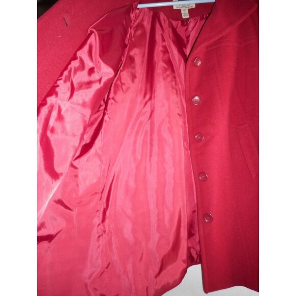 Brick Red Woman's Wool blend Lined Coat Size 20P - Picture 2 of 4